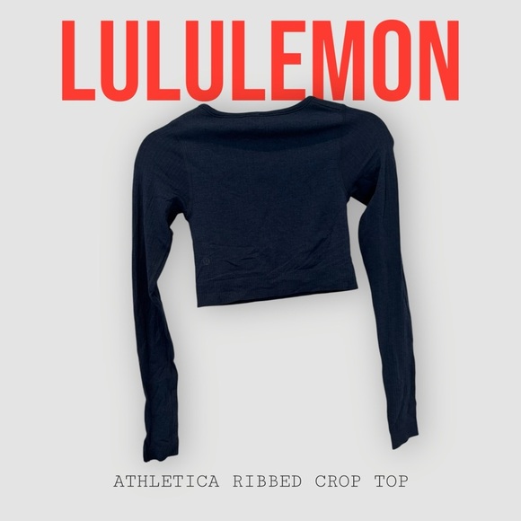 lululemon athletica Black Ribbed Crop Top - Picture 2 of 2